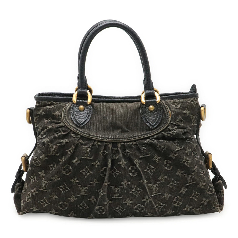 LOUIS VUITTON Monogram Denim Neo Cabby Tote Bag Noir Black Shoulder Strap